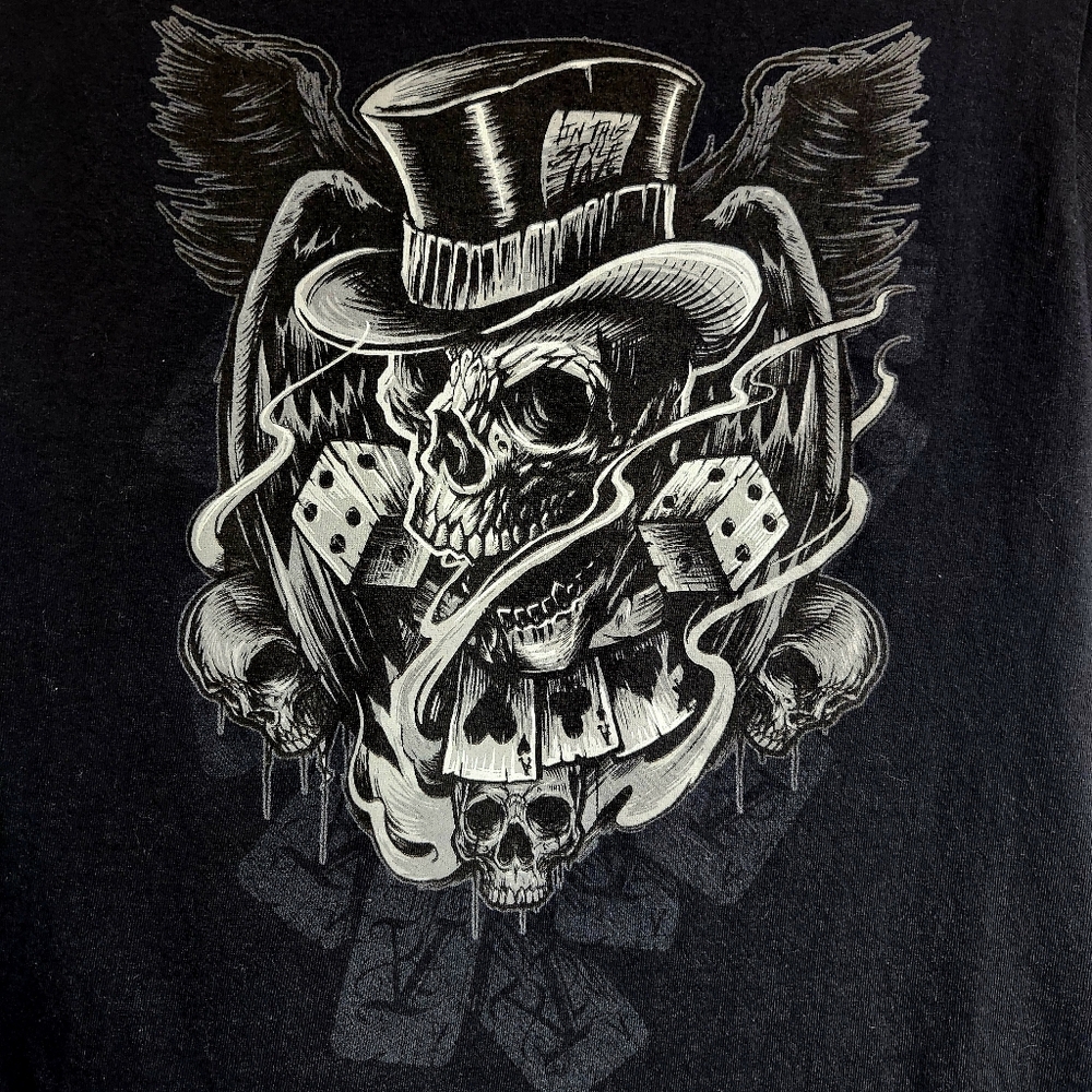 Black Graphic Skull T-Shirt. Size Small.. Unisex.